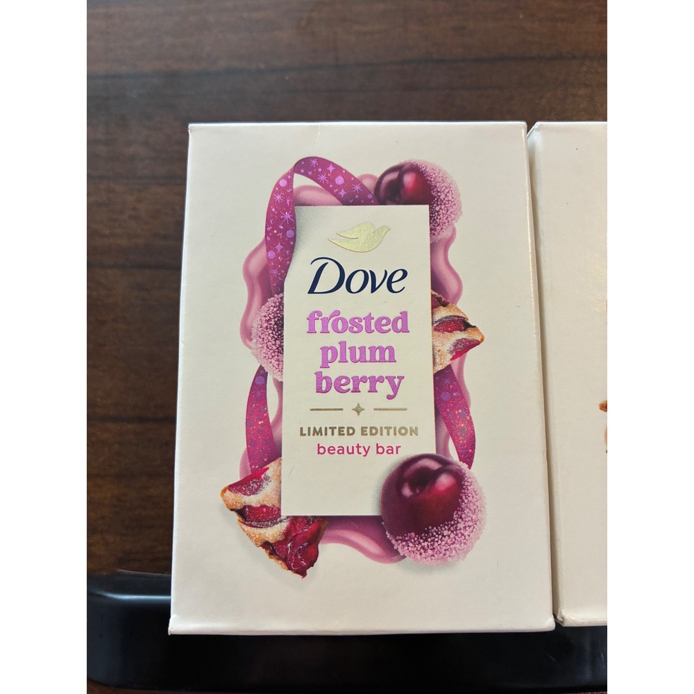 Dove Limited Edition Beauty Bar Soap Frosted Plum Berry Gingerbread Delight Set